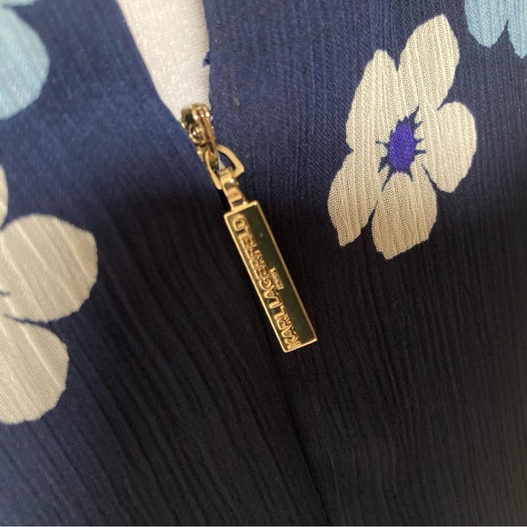 Karl Lagerfeld Blue Floral Sleeveless Dress size 6 - Picture 4 of 6